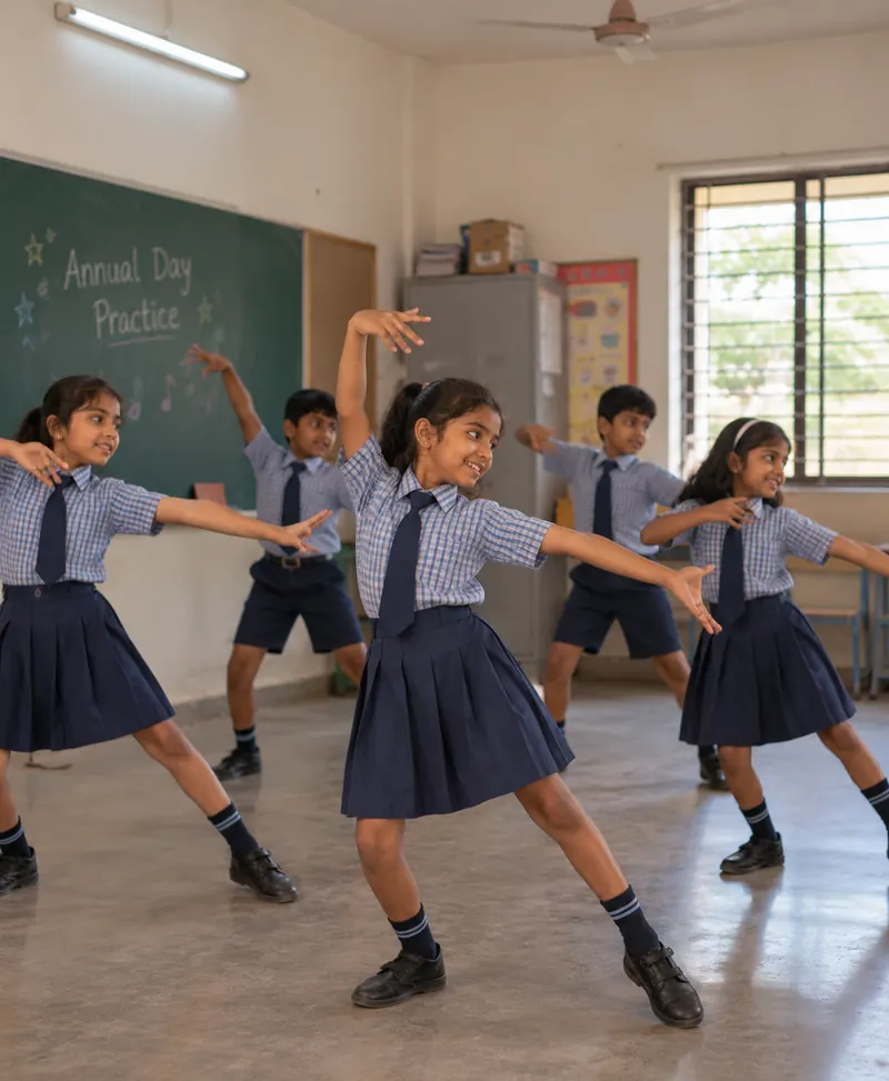 Students at dance practice