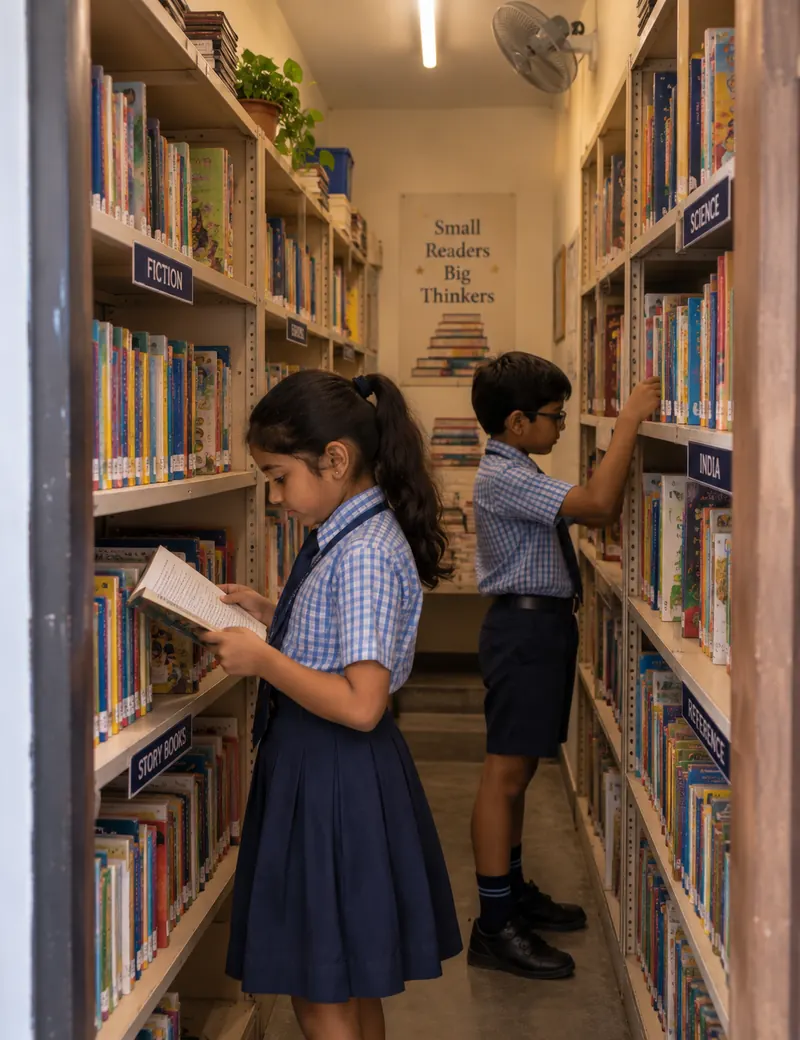 Students in the Knowledge Hub library
