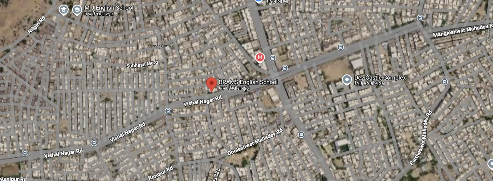 Map showing Brams English School on Vishal Nagar Road, Isanpur