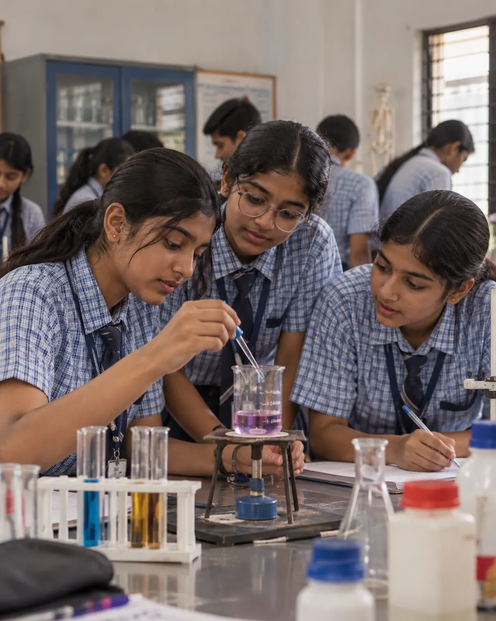 Students in the science lab